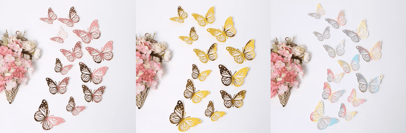 Single layer hollow butterfly sticker