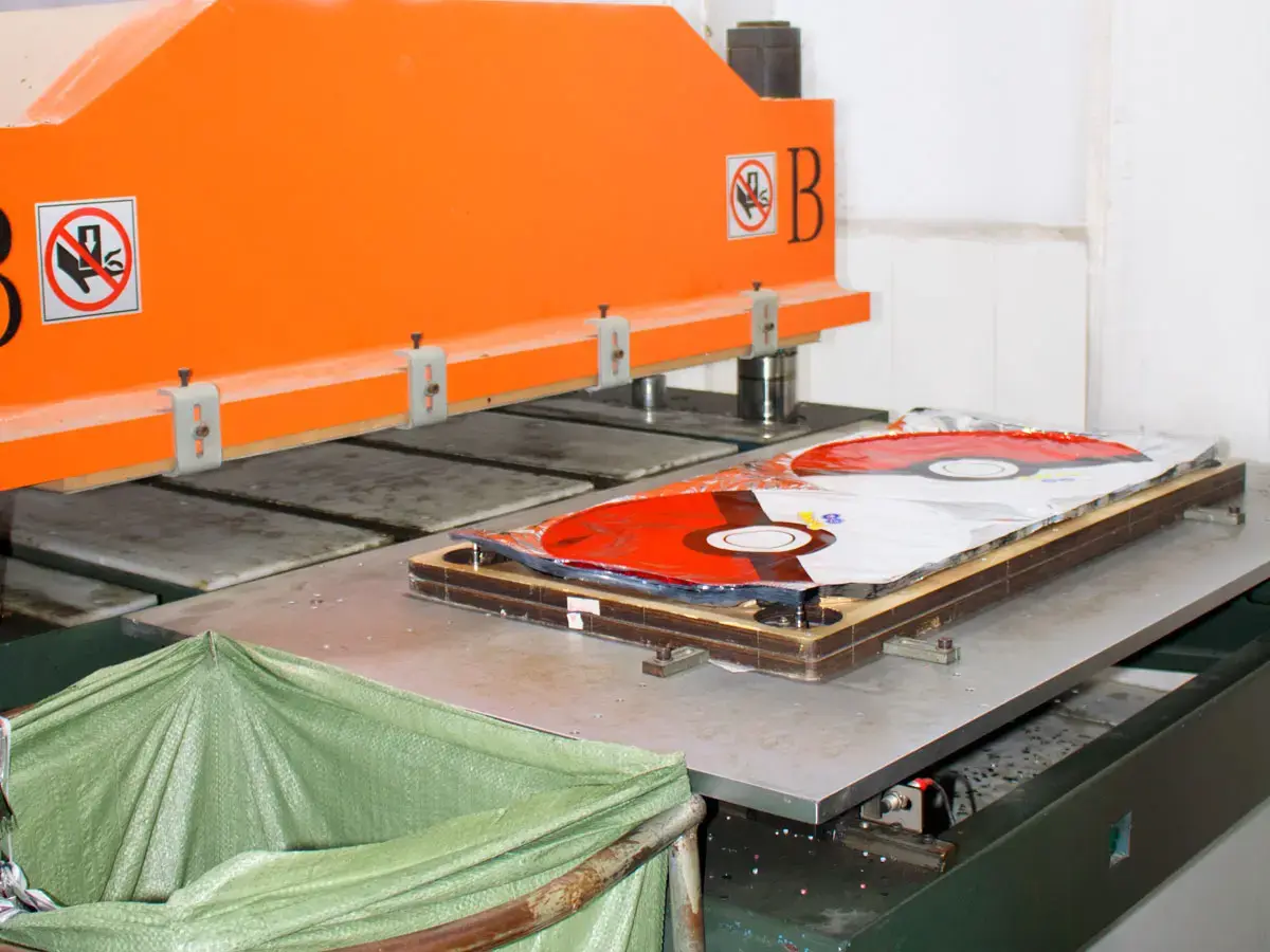 Foil balloon production workshop at Borun Balloon Factory in Xiongxian, Hebei, China